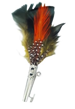 Preview: Anstecker an Hut, Weste, Trachtenkleidung Federgesteck mit Anstecker